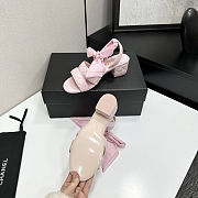 Colestore Chanel Quilted Lambskin Sandals With Scarf Detail  Pink - 4