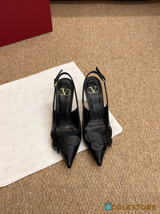 Colestore Valentino Garavani VLogo Slingback Pumps With Butterfly Appliqué Black - 1