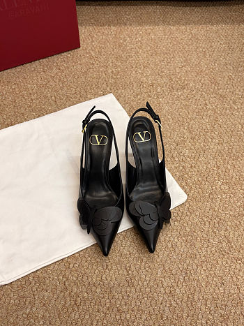 Colestore Valentino Garavani VLogo Slingback Pumps With Butterfly Appliqué Black