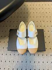 Colestore Chanel Mary Janes Grosgrain & Patent Calfskin White & Beige - 1