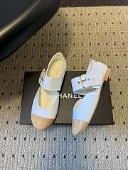 Colestore Chanel Mary Janes Grosgrain & Patent Calfskin White & Beige - 2
