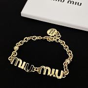 Colestore Miu Miu Gold Logo Chain Bracelet - 1