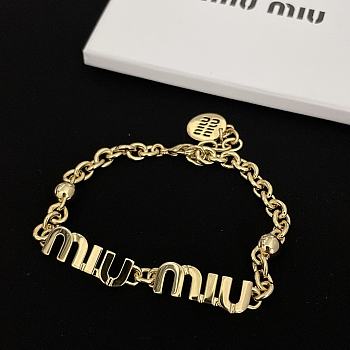 Colestore Miu Miu Gold Logo Chain Bracelet