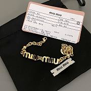 Colestore Miu Miu Gold Logo Chain Bracelet - 2