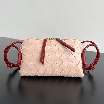 Colestore Bottega Veneta Intrecciato Concert Pouch in Red and Sumo 18.5x11.5x8.5cm