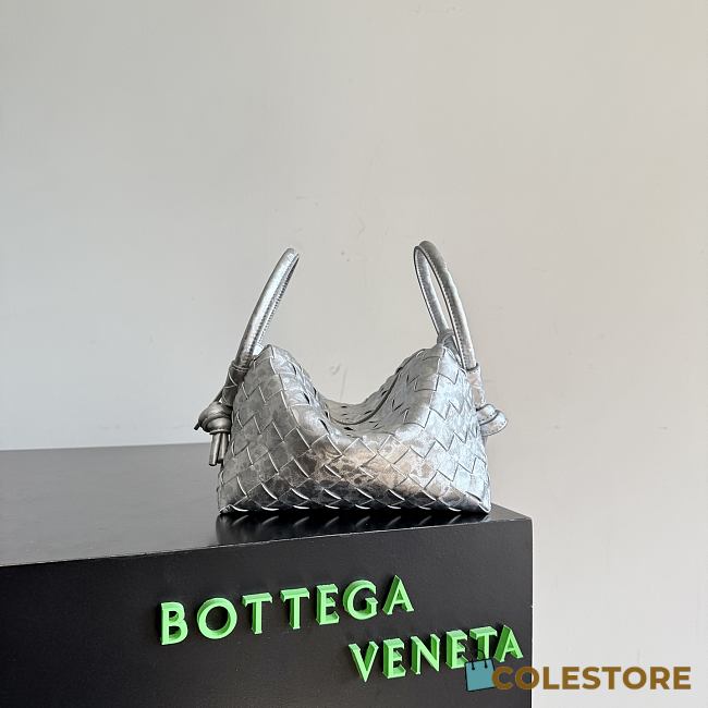 Colestore  Bottega Veneta Women's Loop Top Handle in Silver 21x13x13cm - 1