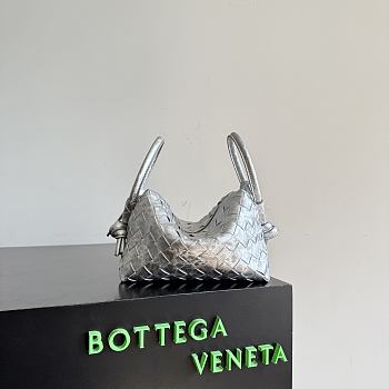 Colestore  Bottega Veneta Women's Loop Top Handle in Silver 21x13x13cm