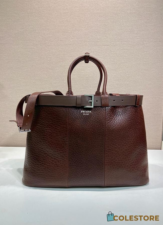 Colestore   Prada Cordovan Buckle Nappa Leather Bag 48x34x18cm - 1
