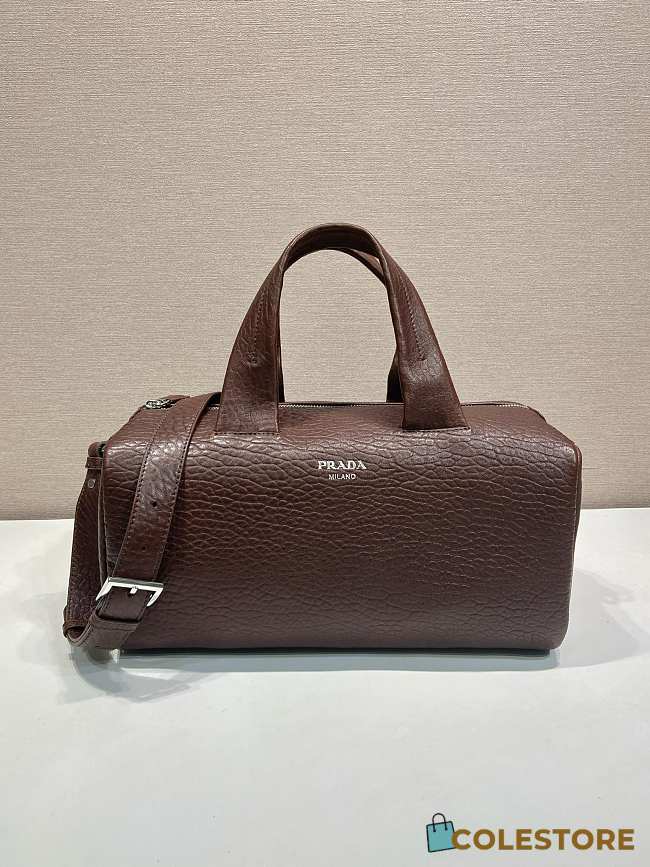 Colestore  Prada Brown Nappa Leather Duffle Bag 35x17.5x17.5cm - 1