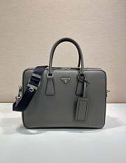 Colestore  Prada Bamboo/cork Beige Saffiano Leather Briefcase 38x28x6.5cm - 1