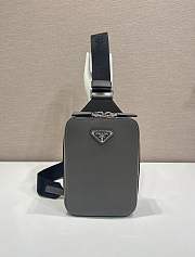 Colestore  Prada Smoky Gray Prada Brique Saffiano Leather Bag14x20x5cm - 1