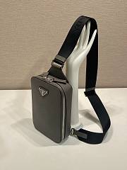 Colestore  Prada Smoky Gray Prada Brique Saffiano Leather Bag14x20x5cm - 5