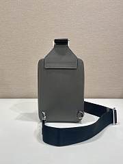 Colestore  Prada Smoky Gray Prada Brique Saffiano Leather Bag14x20x5cm - 4