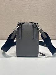 Colestore  Prada Smoky Gray Saffiano Leather Smartphone Case 12x18x4cm - 3