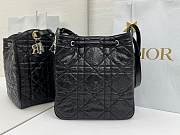Colestore  Dior Medium D-Motion Bag Black Macrocannage Lambskin 23 x 24 x 13cm - 5