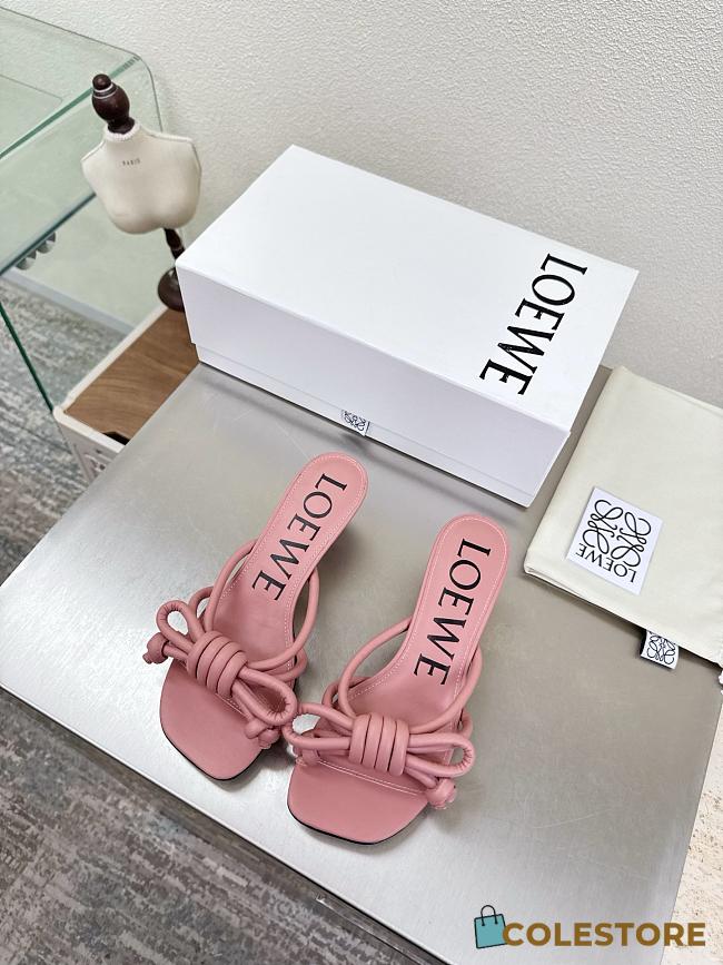 Colestore  Loewe Flamenco Knot sandal in lambskin Blush 5.5cm - 1