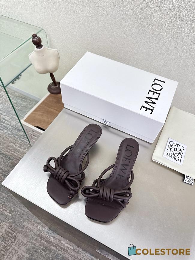 Colestore  Loewe Flamenco Knot sandal in lambskin Dark Brownie 5.5cm - 1