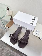 Colestore  Loewe Flamenco Knot sandal in lambskin Dark Brownie 5.5cm - 1