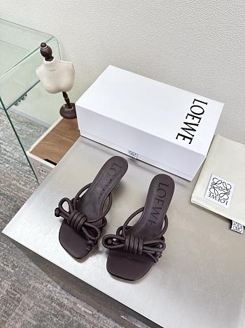 Colestore  Loewe Flamenco Knot sandal in lambskin Dark Brownie 5.5cm