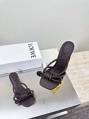 Colestore  Loewe Flamenco Knot sandal in lambskin Dark Brownie 5.5cm - 6