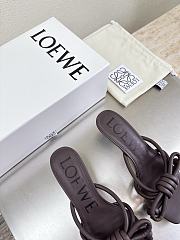 Colestore  Loewe Flamenco Knot sandal in lambskin Dark Brownie 5.5cm - 5