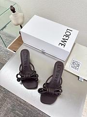 Colestore  Loewe Flamenco Knot sandal in lambskin Dark Brownie 5.5cm - 4