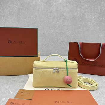 Colestore Loro Piana Extra Pocket L19  Grained Calfskin Yellow 19x8x12cm