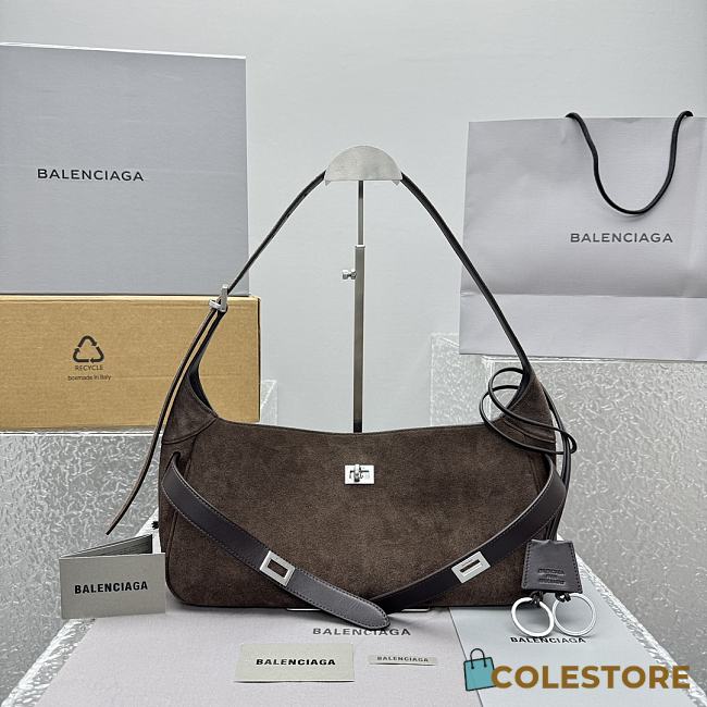 Colestore  Balenciaga Women's Bel Air Shoulder Bag Small in Brown 35x10x17cm - 1