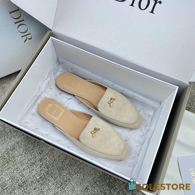 Colestore Dior Baby Bow Mule Rope Beige Suede Goatskin - 1