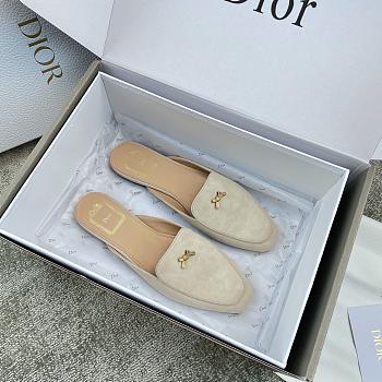 Colestore Dior Baby Bow Mule Rope Beige Suede Goatskin