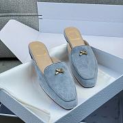 Colestore Dior Baby Bow Mule Sky Blue Suede Goatskin - 6