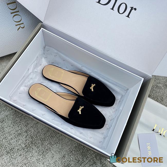 Colestore Dior Baby Bow Mule Black Suede Goatskin - 1