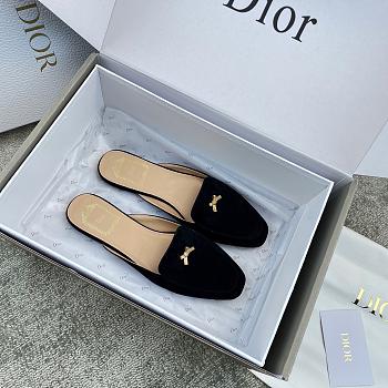 Colestore Dior Baby Bow Mule Black Suede Goatskin