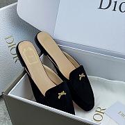 Colestore Dior Baby Bow Mule Black Suede Goatskin - 5