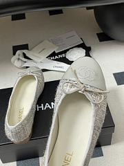 Colestore Chanel Ballerina Shoes Tweed & Gray, Black & White - 6