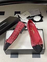 Colestore Chanel Ballerina Shoes Tweed & Red, Black & White - 5