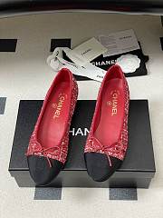 Colestore Chanel Ballerina Shoes Tweed & Red, Black & White - 4