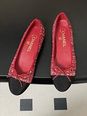 Colestore Chanel Ballerina Shoes Tweed & Red, Black & White - 2