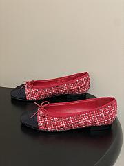 Colestore Chanel Ballerina Shoes Tweed & Red, Black & White - 3
