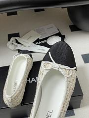 Colestore Chanel Ballerina Shoes Tweed White & Black - 5
