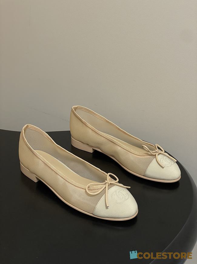 Colestore Chanel Ballet flats Mesh & Grosgrain Beige - 1