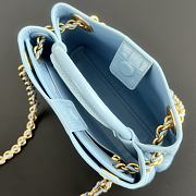 Colestore Bottega Veneta Andiamo Mini Top Handle Bag In Crocodile-Embossed Leather Light Blue 22x9x15.5cm - 6