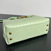 Colestore Bottega Veneta Andiamo Mini Top Handle Bag In Crocodile-Embossed Leather Light Green 22x9x15.5cm - 5