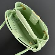 Colestore Bottega Veneta Andiamo Mini Top Handle Bag In Crocodile-Embossed Leather Light Green 22x9x15.5cm - 4