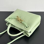 Colestore Bottega Veneta Andiamo Mini Top Handle Bag In Crocodile-Embossed Leather Light Green 22x9x15.5cm - 2