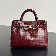 Colestore Bottega Veneta Andiamo Mini Top Handle Bag In Crocodile-Embossed Leather Red - 1