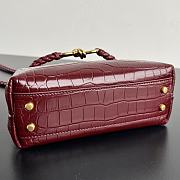 Colestore Bottega Veneta Andiamo Mini Top Handle Bag In Crocodile-Embossed Leather Red - 6
