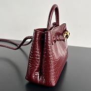 Colestore Bottega Veneta Andiamo Mini Top Handle Bag In Crocodile-Embossed Leather Red - 5