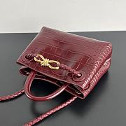 Colestore Bottega Veneta Andiamo Mini Top Handle Bag In Crocodile-Embossed Leather Red - 3