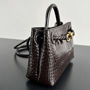 Colestore Bottega Veneta Andiamo Mini Top Handle Bag In Crocodile-Embossed Leather Dark Brown 22x9x15.5cm - 6